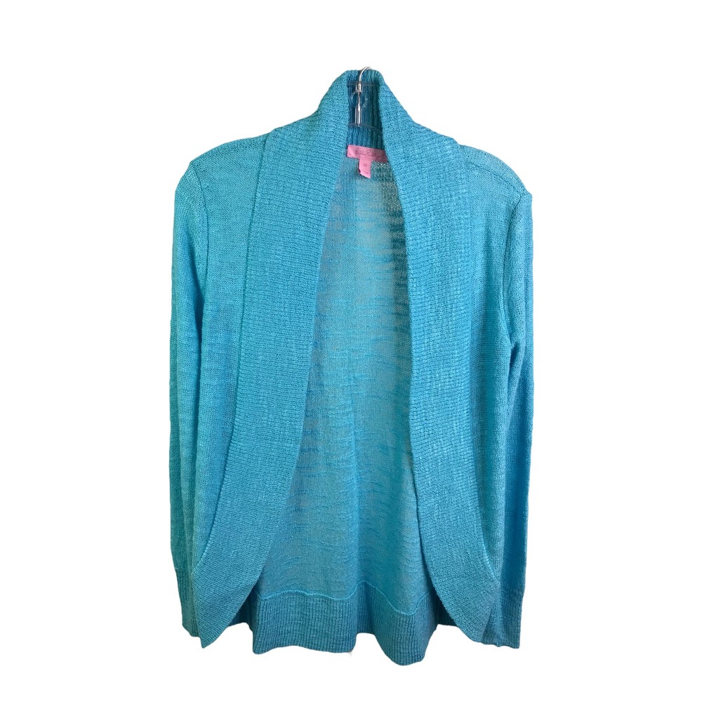 Lilly Pulitzer Women Amalie Cardigan Sweater Open Front Blue XS $138